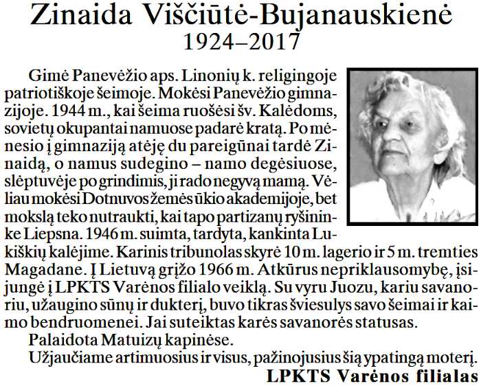 Zinaida-Bujanauskienė-Viščiūtė „Tremtinys“, 2017 Nr. 43